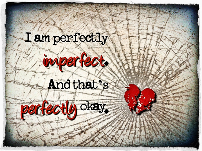 Image of broken mirror and cracked heart with quote reading 